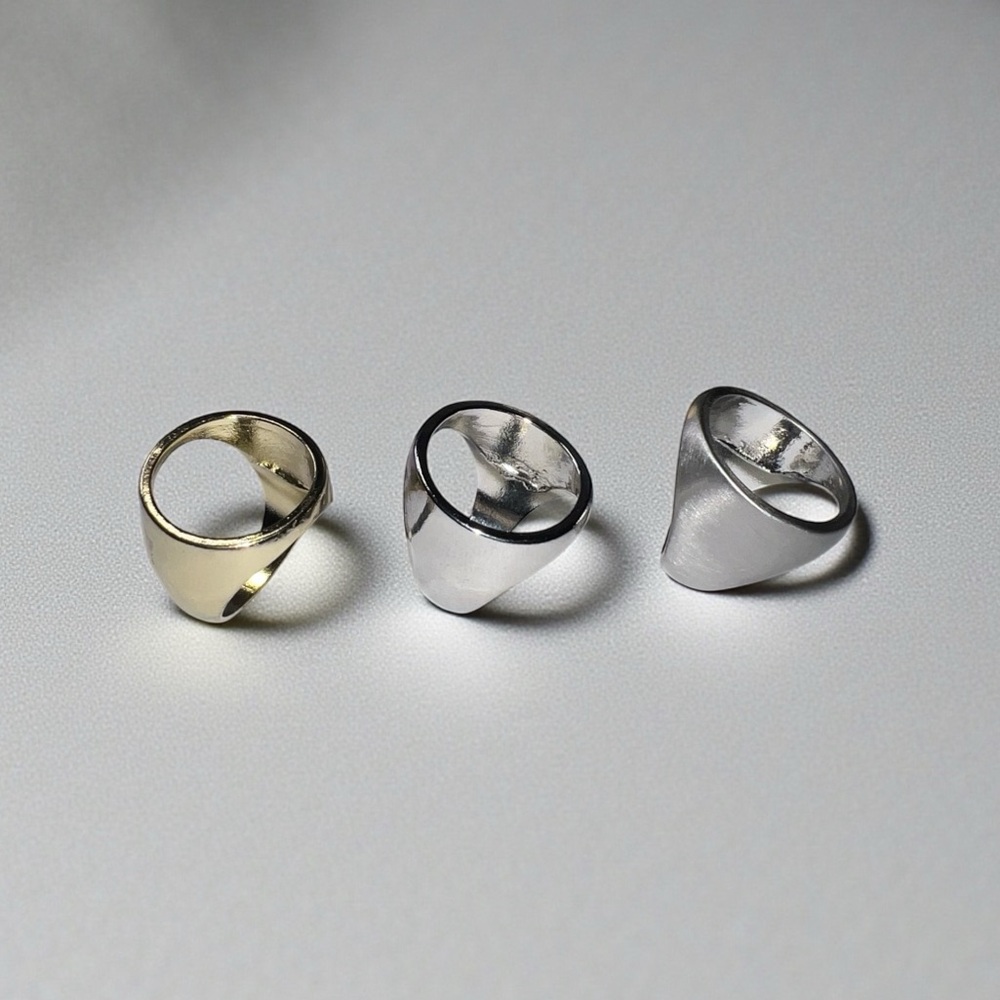 Gold/Silver/Brush Silver Tones Hallow Rings
